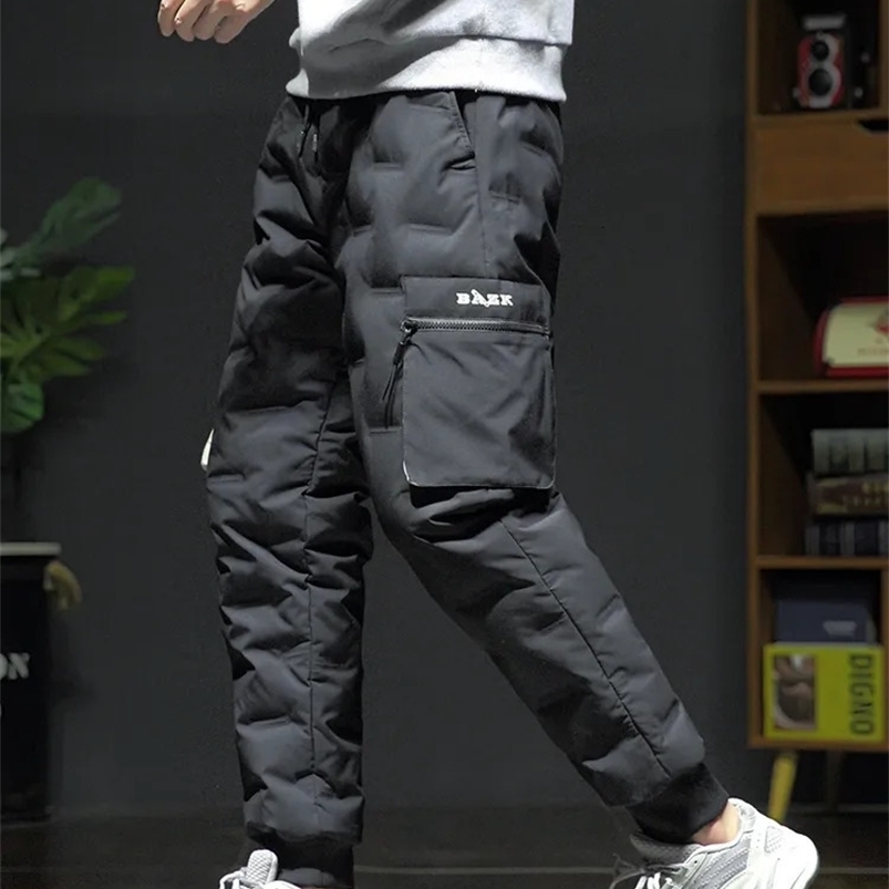 Men's Pants 80% White Duck Down Padded Thicken Winter Warm Down Pants Men Joggers Sportswear Sweatpants Thermal Down Trousers 231019