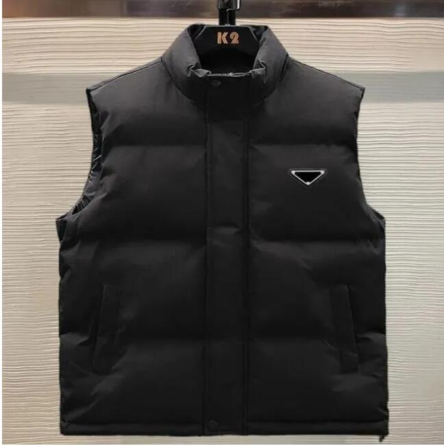 Designer Puffer Cotton Vest Jacket Brand Luxury Men's Zipper Vest Coats Fashion Casual Winter Coat Sleeveless Men Down Cotton Warm Thicker Vest