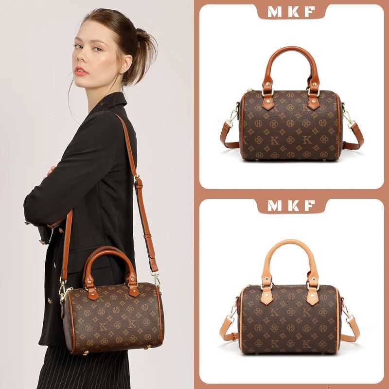 Mkf Genuine Boston Pillow Bag 2025 New Burgundy Color Presbyopic Shoulder Crossbody Bag Retro Handbag Trendy Holiday Gift W250924
