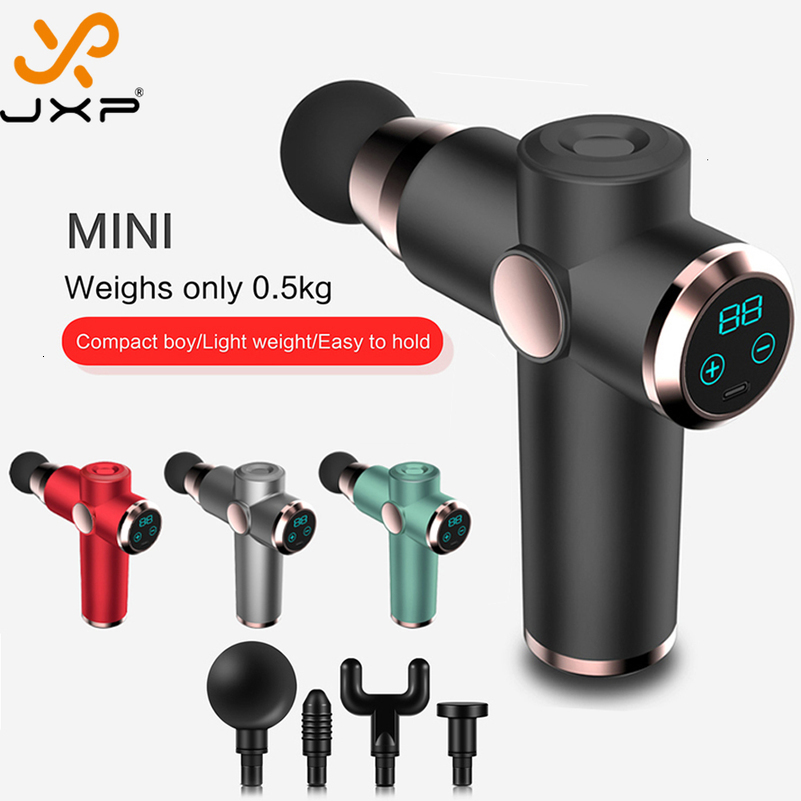 Full Body Massager JXP Massage Gun Cross Lcd Screen Sports Massage Machine Fitness Portable Electric Muscle Machine Masajeador High Frequency Mini F