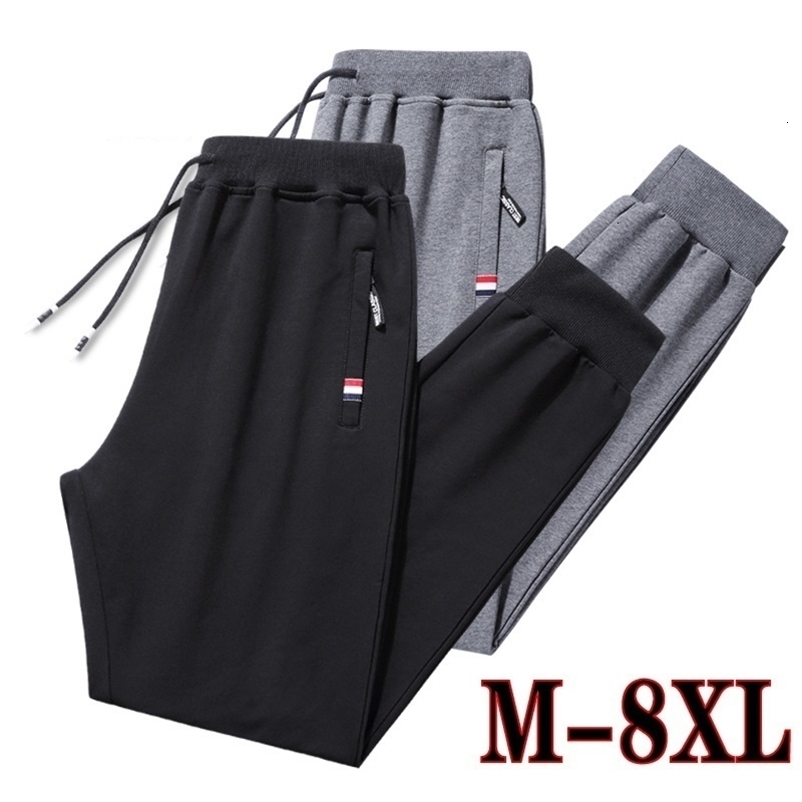 Men's Pants Men's Sweatpants Plus Size Large 5xl Sportswear Elastic Waist Casual Cotton Track Pants Stretch Trousers Male Black Joggers