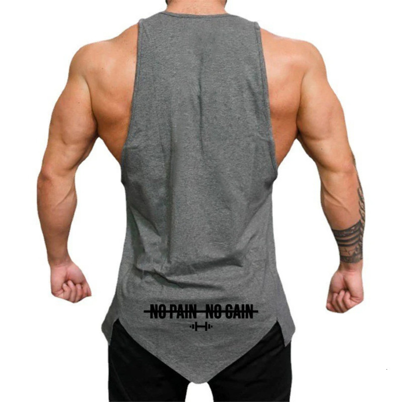Summer Muscle Tank Tops Mens Irregular Hem Sleeveless Shirts Cotton Gym Clothing Bodybuilding Undershirt Casual Fitness Tee 240403
