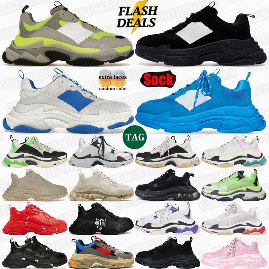 triple s shoes sneakers designer Project sneaker Clear Sole Black White Grey Fluo Yellow Green mens womans men Light Beige Allover DeepmY3z#-image-887528143