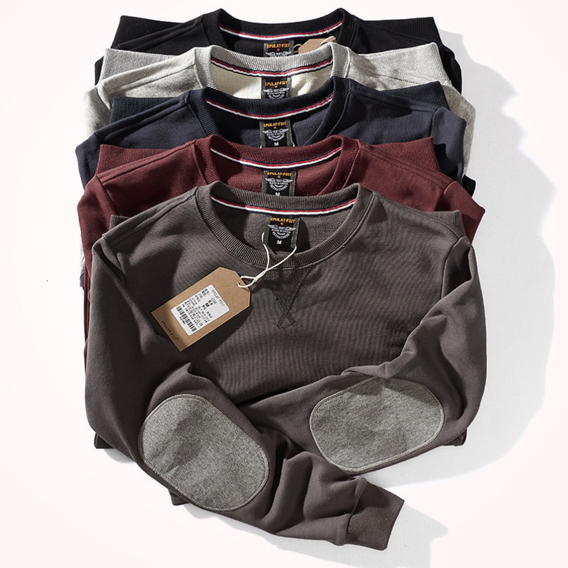 Mens Hoodies Sweatshirts Spring Autumn Basic Simple Solid Color Pullover Japanese Retro Loose Pure Cotton Couples Sport Tops 221117