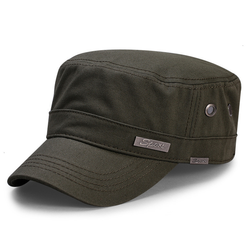 Ball Caps Spring Big Head Man Large Size Army Flat Cap Men Summer Cotton Plus Size Mesh Military Hat 55-60cm 60-65cm 230303