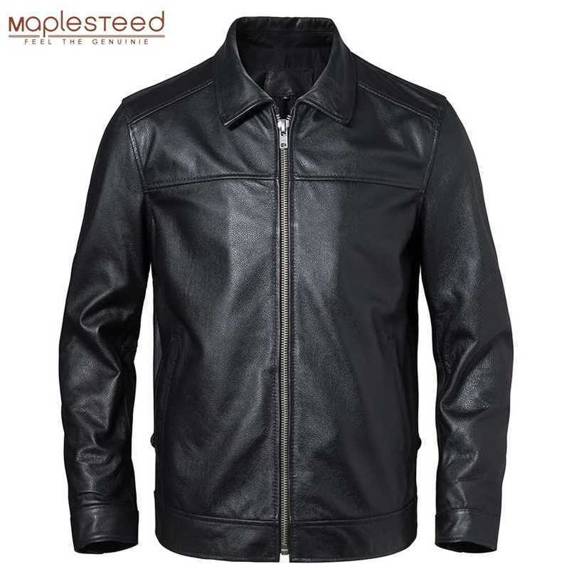 Men Leather Jacket 100% Real Cowhide Black Brown Men's Genuine Leather Coat Male Skin Clothing Autumn Spring Asian Size M601 211222
