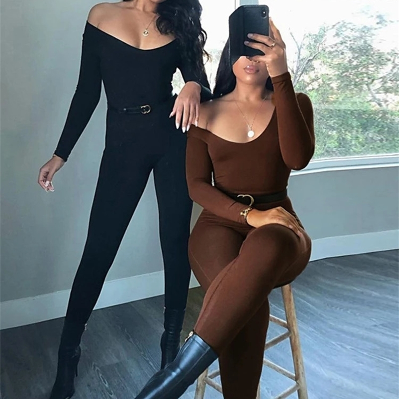 II Womens Rompers Long Sleeve Solid Skinny Bodycon Jumpsuits Fashion Sports Fitness Casual Activity Streetwear Overalls 240529