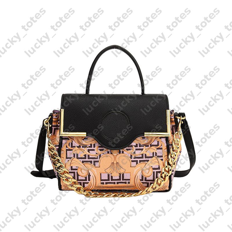 Womens Designer Small Square Bag Luxury Baguette Bag Vintage Shoulder Chain Bag-8 Buckle Bags Horizontal Hand Makeup Bags Classic Letter Print DLD25