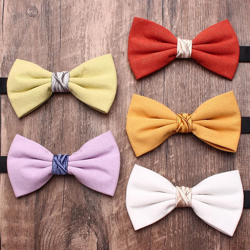 Polyester cotton collar mens womens casual fashion shirt plaid skirt accessories solid color bow tie 241225