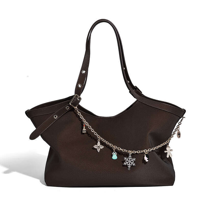 Vintage tote bag For Women designer bag Handbag And Purse 2025 New In PU Chain Flower Metal Large Capacity Underarm Shoulder