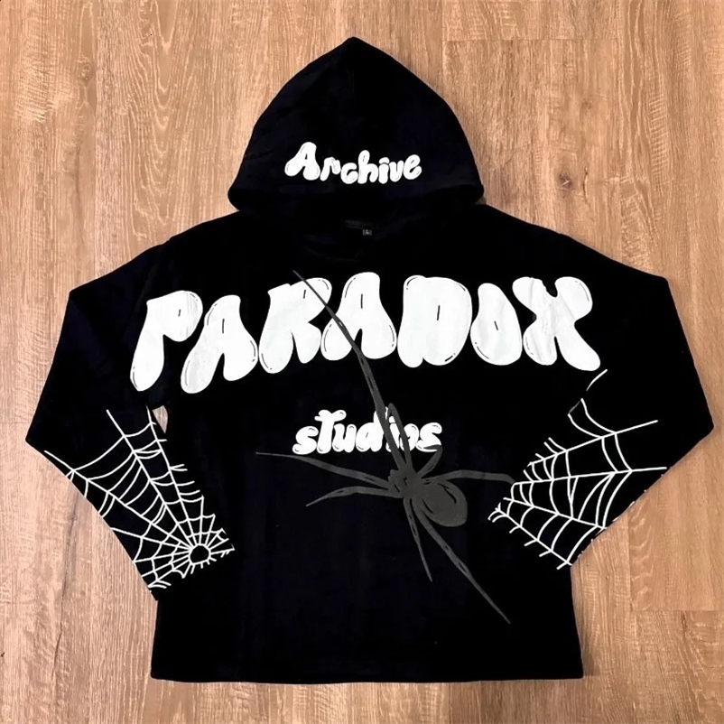 American trend Alphabet Animal Foam oversized hoodie for men Y2K vintage High street loose casual pullover couple sweatshirt 240913