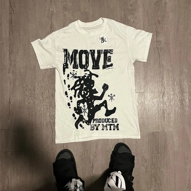 Street Retro Trend Letters Portrait Sports Print Short Sleeve T-shirt Men Y2k Harajuku Fashion Casual Loose Oversized Shirt 240823