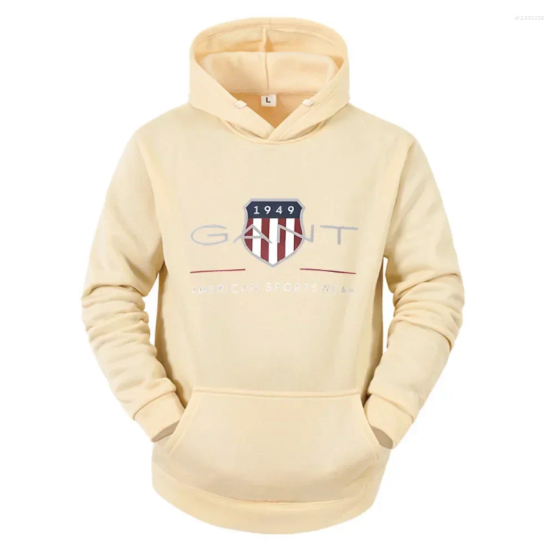 Men's Hoodies 2025Solid Color Hoodie Warm Sweatshirt Fashion Street Casual Loose Cool Sa 1949 Printed Pullover Brand
