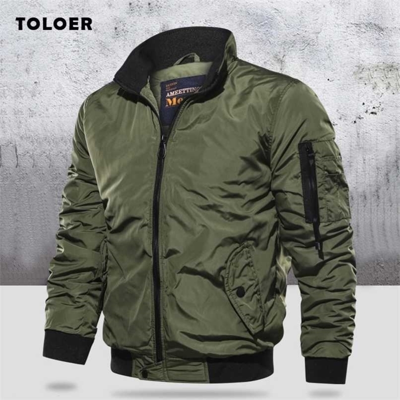 Military Jacket Men's Slim Bomber Jacket Aurumn Winter Men Outerwear Casual Long Sleeve Jackes and Coats Mens Clothing Plus Size 211105