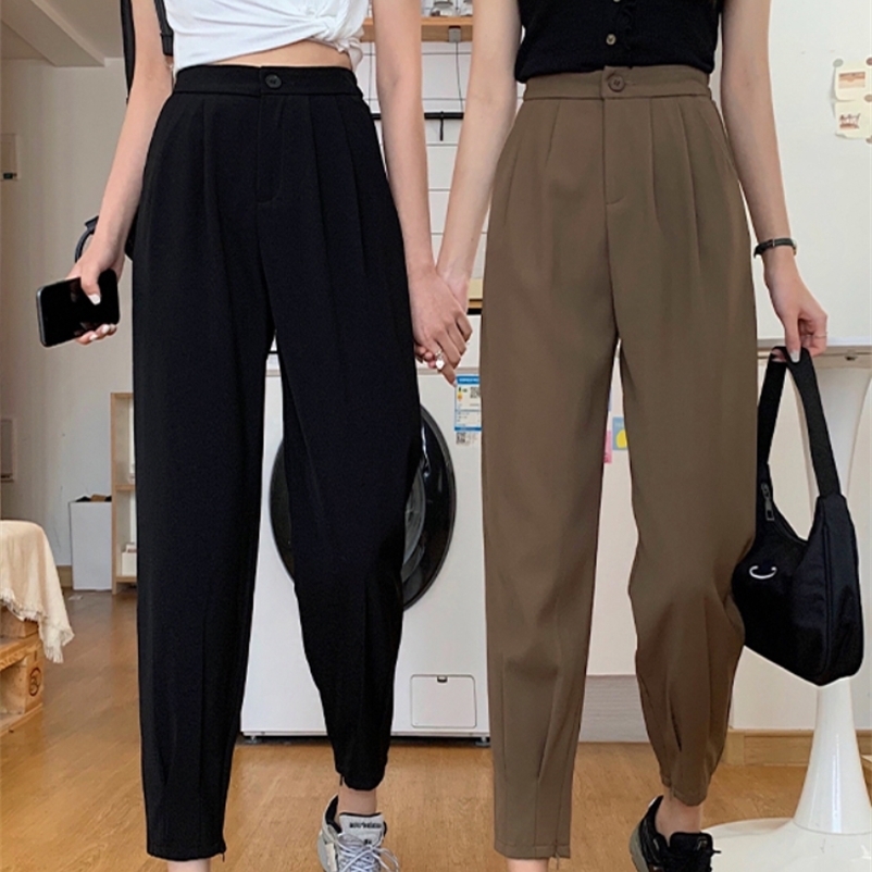 Women's Pants Capris JMPRS Casual Ankle-Length Pants Women Autumn Stretch High Waist Harem Fashion Slim Fit Solid Trouser Loose Female Thin Pan