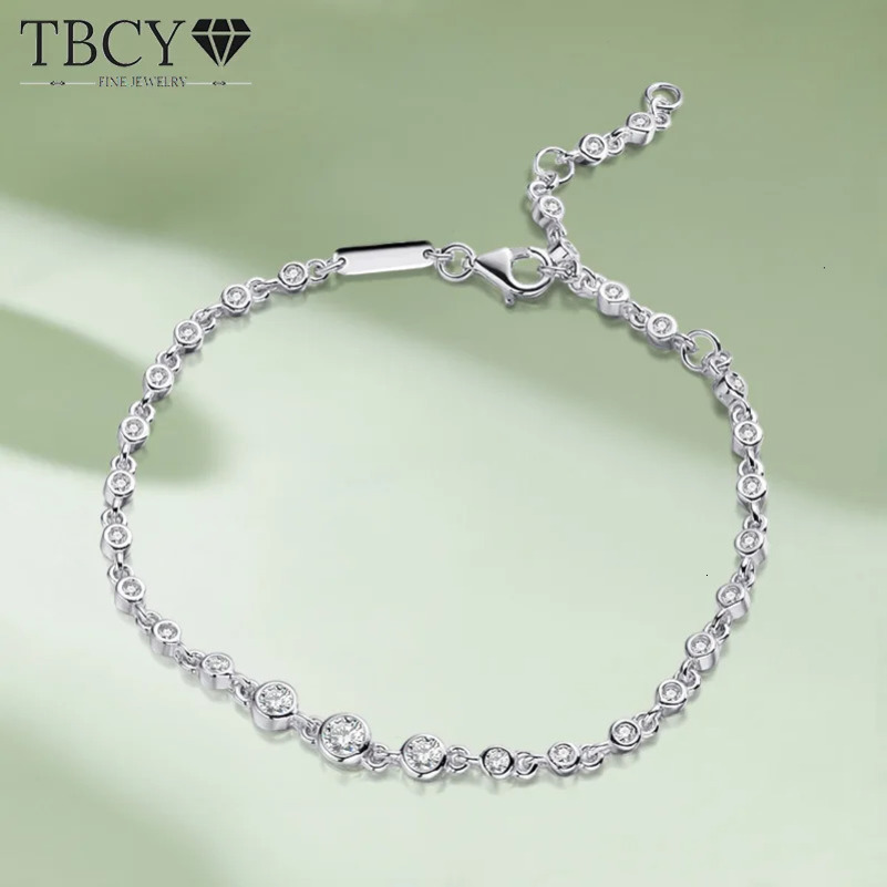 TBCYD 0.87CT D Color Tennis Bracelet For Women S925 Silver Round Bubble Lab Diamond Hand Chain Charm Fine Jewelry 240624