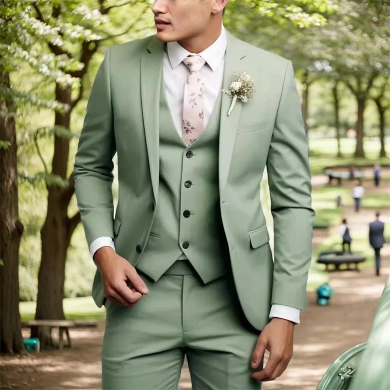 Ultra thin fit mens regular fit 3-piece elegant tailcoat set with notch lapel jacket vest set evening gown wedding mens wear 241111
