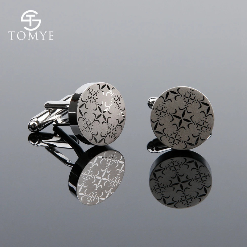 Cuff Links Men s Cufflinks TOMYE XK18S364 Classic Flat Round Sleeve Plain French Tuxedo Formal Dress Shirt Wedding Gifts 231117