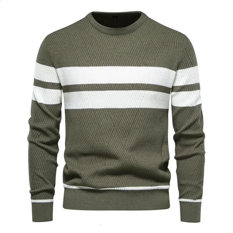 Men's Sweaters Autumn Pullover Men's Sweater O-neck Patchwork Long Sleeve Warm Slim Sweaters Men Casual Fashion Sweater Men Clothing 23121
