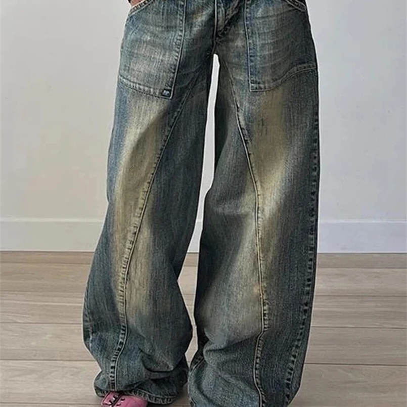 Eotvotee coreano vintage street style jeans streetwear bassa ascesa pantaloni in denim y2k pantaloni dritti jeans inverno autunno 241010