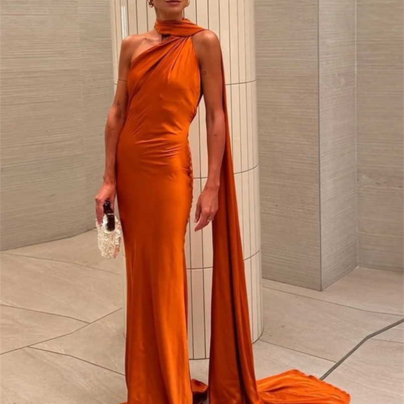 Sexy Satin Ribbon Halter Party Dress Women Elegant Backless Off Shoulder Sleeveless Dresses Summer Famale Solid Robes 240823