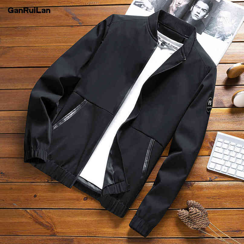 Men Bomber Jacket Thin Slim Long Sleeve Baseball Jackets Windbreaker Zipper Windbreaker Jacket Male Outwear Clothing 210518