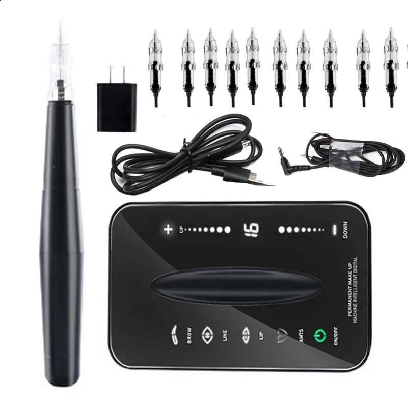 Professional Digital LCD Touch Screen Tattoo Machine kits for Permanent Makeup Micropigmentation Demographic Eyebrow Tattoo Pen 240122