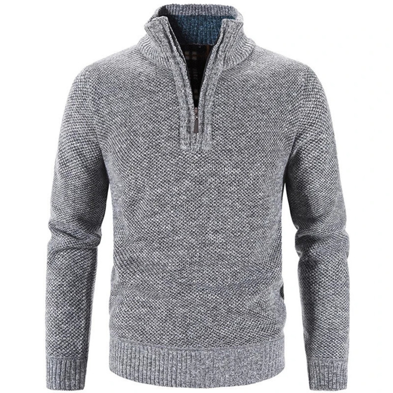 Winter Mens Fleece Thicker Sweater Half Zipper Turtleneck Warm Pullover Quality Male Slim Knitted Wool Sweaters for Spring 240123