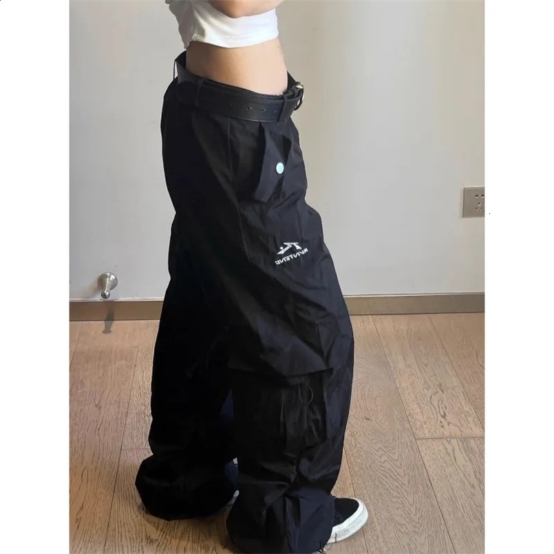 Deeptown Vintage Oversized Cargo Pants Women America Retro Casual Sports Baggy Trousers Korean Style Summer Thin Pantalones 240816