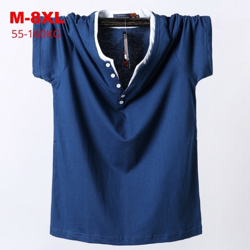 Oversized T Shirt new arrival Summer Plus Size M-6XL 7XL 8XL Men Big Tall Cotton T-shirt Male Large Tee Summer Fit T Shirt 210225
