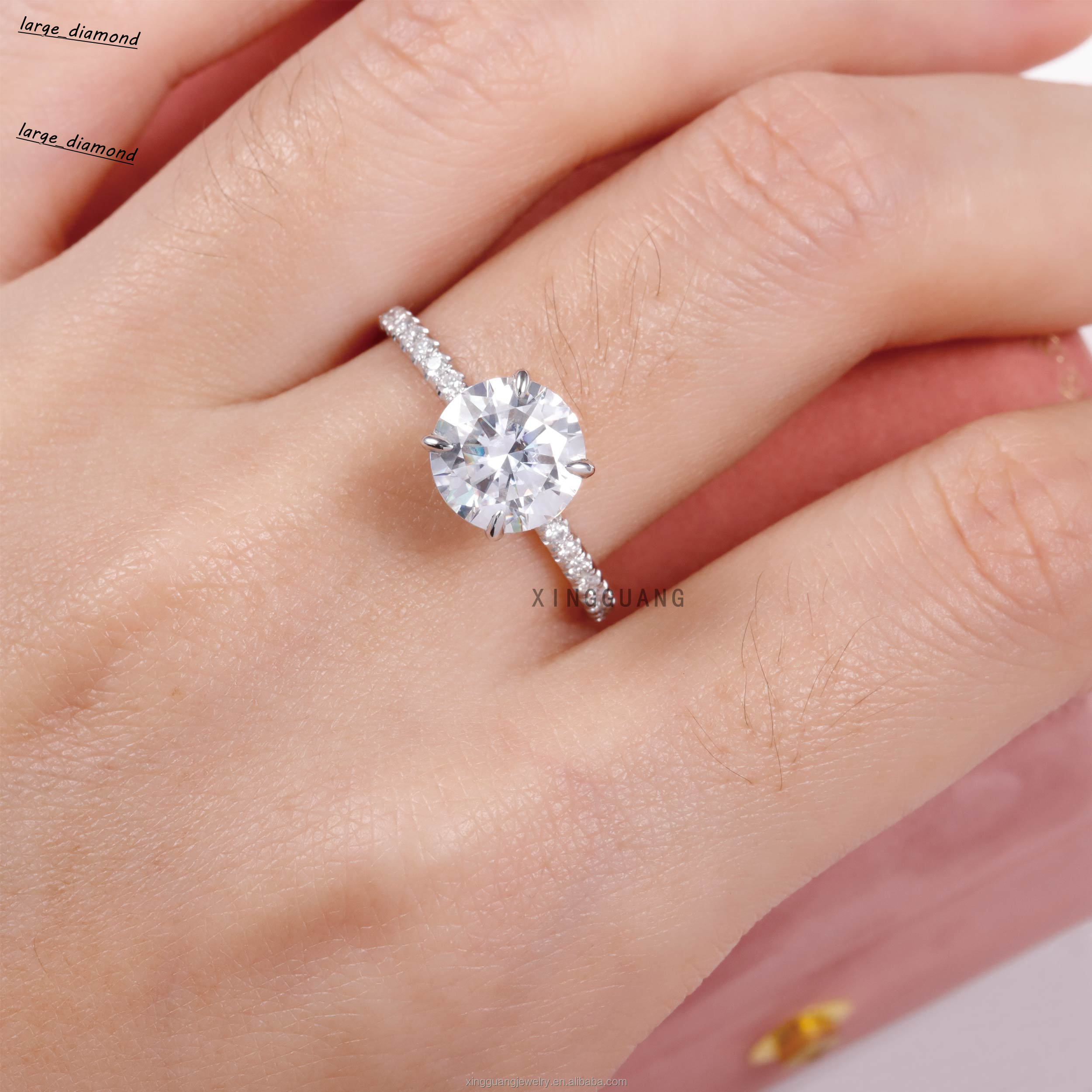 Custom 14k 18k Solid Gold Women Wedding Ring Jewelry Classic Style 1CT Round Cut VVS Diamond Moissanite Engagement Ring