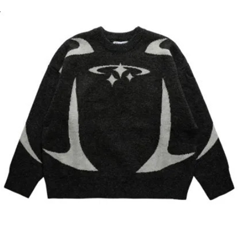 Men Vintage Sweater Y2K Streetwear Hip Hop Vintage Knitted Doberman Dog Sweaters Autumn Harajuku Fashion Retro Casual Sweaters 240913