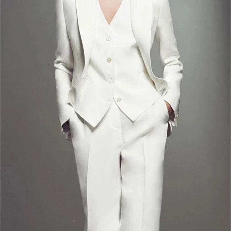 White Women Suits Business Suit Female Custom Made Slim Fit Suit For Women Set Female Party Prom 3 Pieces Costume Suits 241203