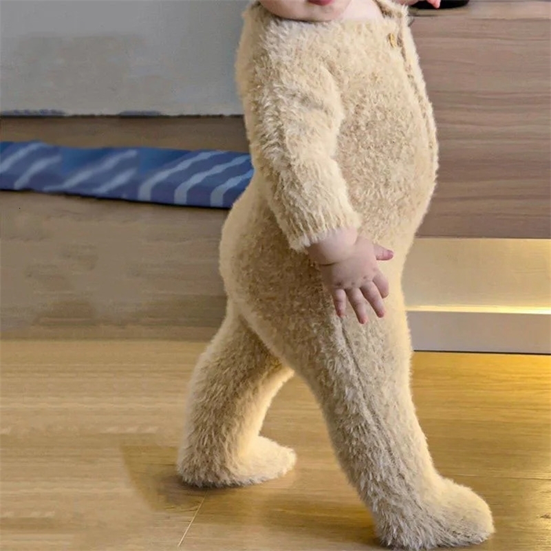 0-3T born Kid Baby Boys Girls Winter Clothes Warm Baby Romper with Hat Cute Sweet Jumpsuit Cute Sweet Lovely Baby Outfit 250121