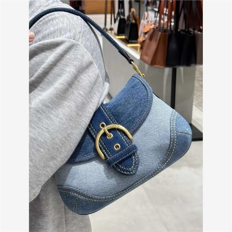 Designer Bags Fashion Tote Bags Denim Underarm Bag for Women 2025 New Trendy High-Quality Texture Niche Commuter Patchwork Shoulder Handbag