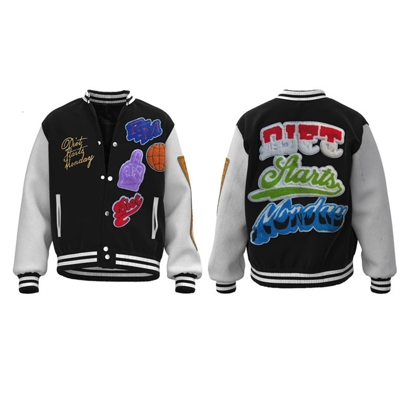 Men's Jackets Y2K High Street Black Saint Michael Baseball Jackets Men Women Quality Round Neck Embroidery Jacket Coat Hip Hop 231202