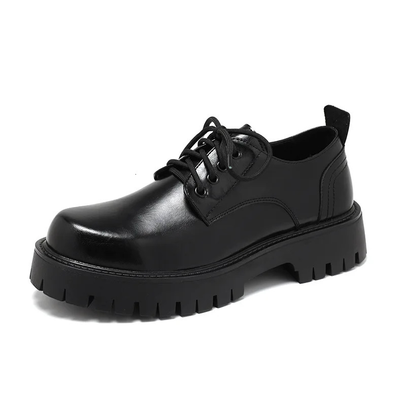 Chaussures habillées Oxford à plateforme en cuir pour hommes, escarpins compensés à bout rond lacés, mocassins décontractés imperméables pour les