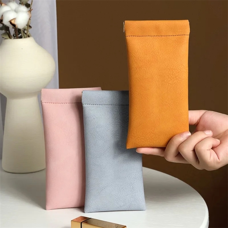 PU Leather Glasses Storage Bag Automatic Closed Sunglasses Case Waterproof Pouch Glasses Protective Cover Eyewear Storage Bag 250618