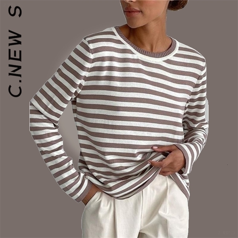 Womens Sweaters C S Sweater Knitted Long Sleeve Slim Ladies Sweet Pullover Vintage Bottoming Tops 220923