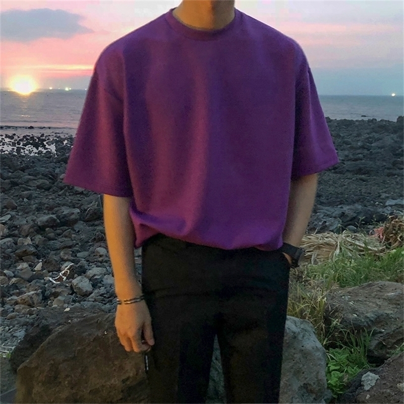 IEFB / men's wear summer short sleeve T-shirt new Korean fashion casual Tee loose all-match streetwear tops for male 9Y2258 210319