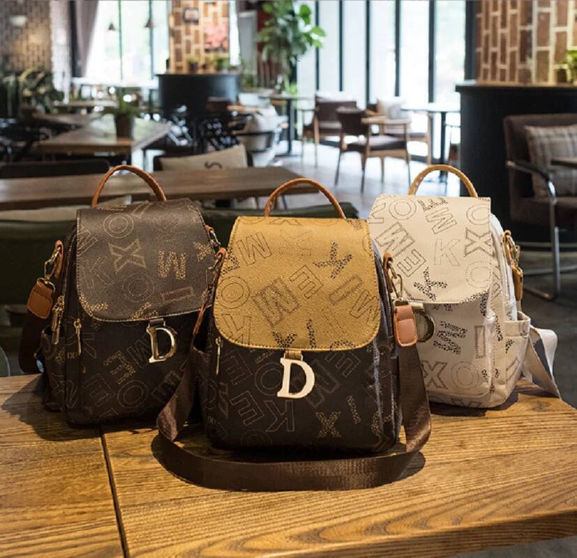 Hot Sale New Korean Fashion Designer Leather Double Shoulder Bags Women's Large Capacity Travel Backpacks Totes Backpack high-quality