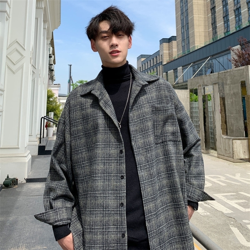 Men's Jackets Men's Shirts Autumn Plaid Thicken Coats Gentleman Loose StreetWear Hip Hop Band High Street Clothes Jacket Harajuku Gym 2304