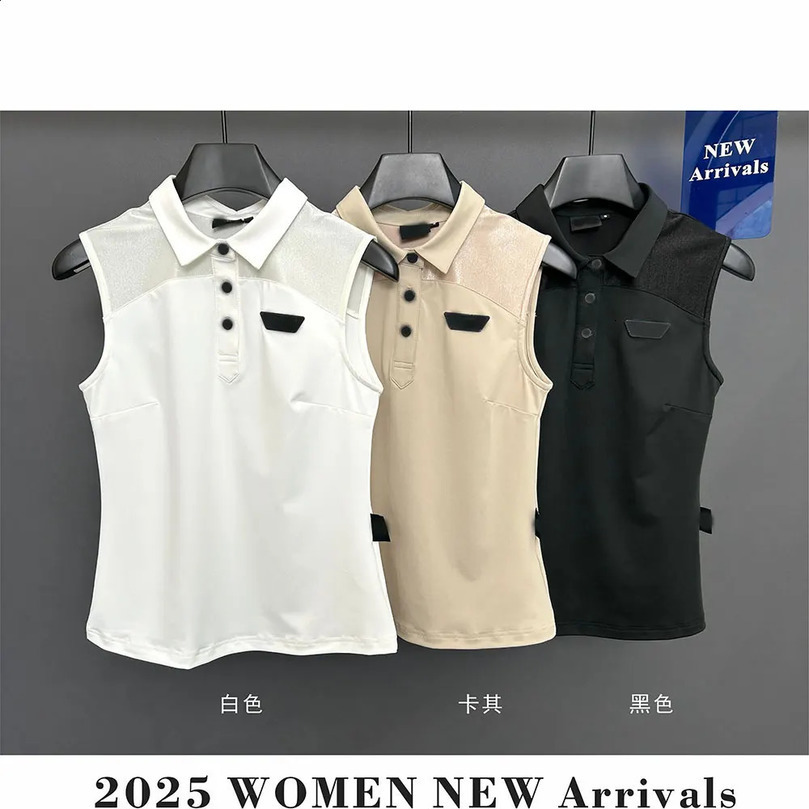 2025 summer womens sleeveless golf T-shirt comfortable breathable quick drying 250521