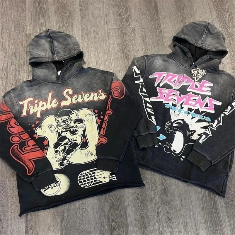 Street Hip Hop Rock Alphabet Anime Printed Oversized Zipper Hoodie Mens Y2k Harajuku Gothic Punk Motorcycle Style Sportswear Womens 240927