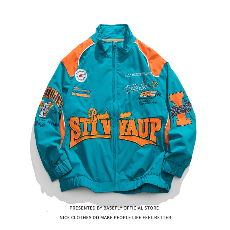 Mens Jackets Thin Light Tech Work Embroid Racing Motorcycle Streetwear Jacket Men Unisex Women High Bomber Windbreaker Hip Hop 230809