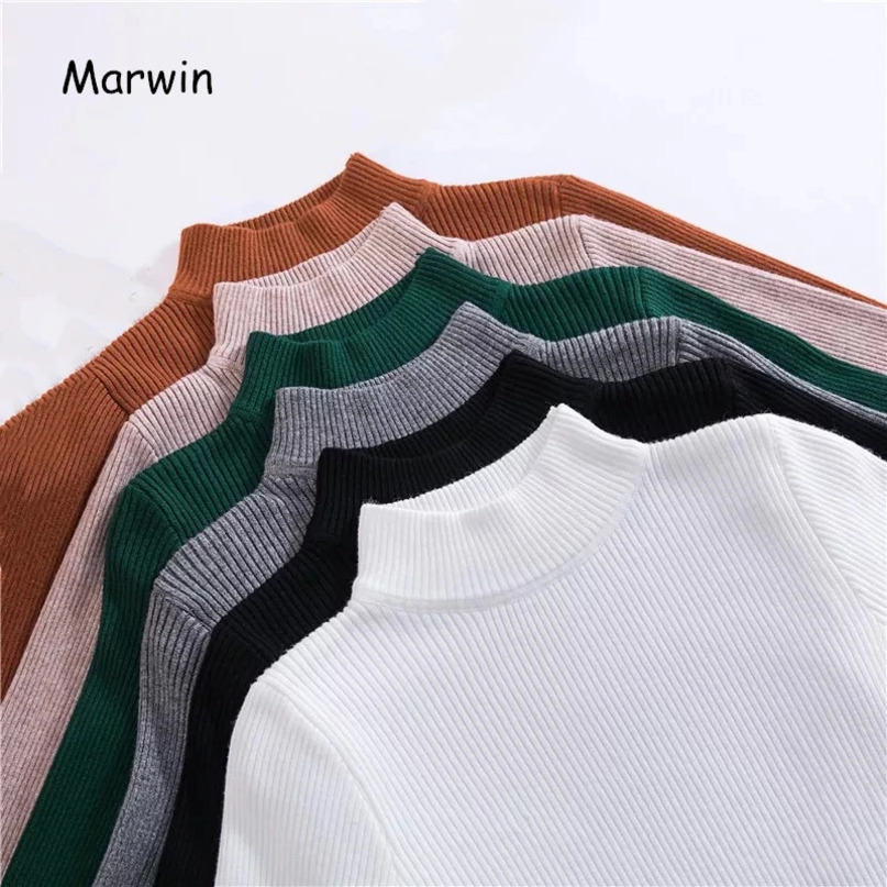 Marwin coming Autumn Winter Top Pull Femme Turtleneck Pullovers Sweaters Long Sleeve Slim Oversize Korean Womens Sweater 240617