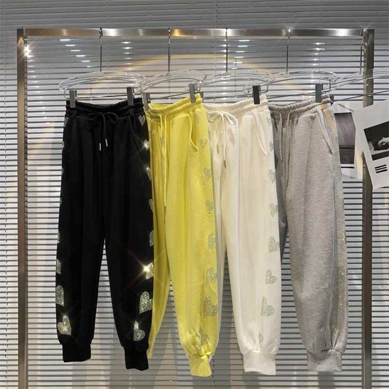 DEAT Women Tie Feet Long Pants Solid Color Drawstring Casual Fashion Spring Summer 11B685 210709
