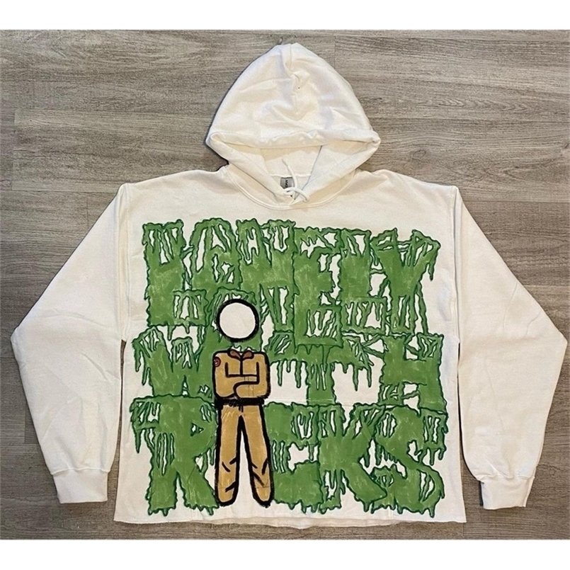Y2K women men Clothing Sweatshirt Long sleeved Pullover Handdrawn Pattern Print Tops Streetwear Casual Kpop vintage s 240814