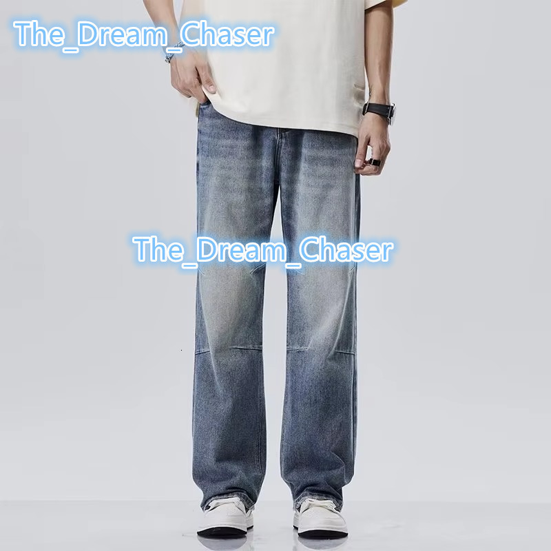 Summer Elastic Mens Jeans Fashion blue Comfortable Business Straight Stretch Cotton Casual Denim Pants Brand Male Trousers