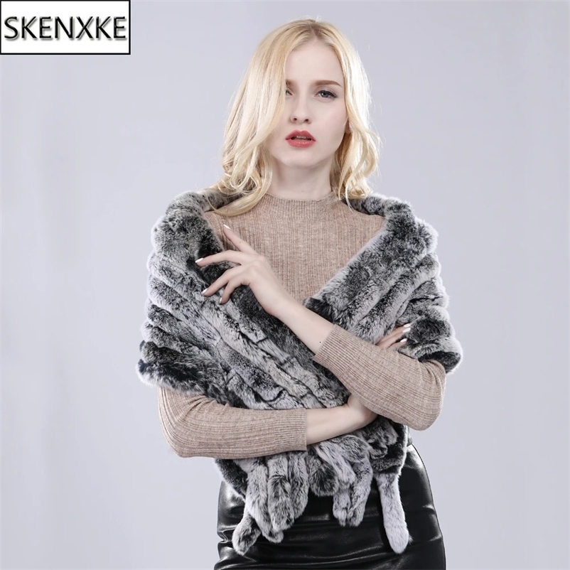 Winter Womens Handmade Knitted True Rex Rabbit Fur Scarf Shawl Natural Soft Rex Rabbit Fur Muffler Womens Long True Fur Scarf Raincoat241121bj